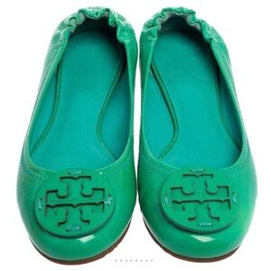 Tory Burch Vibrant Green Flats
